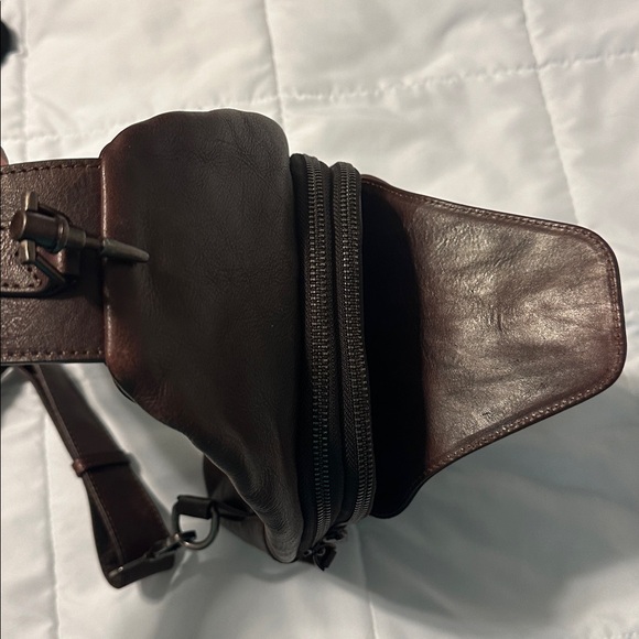 Brown Leather Sling Bag - Like New! - Picture 3 of 8